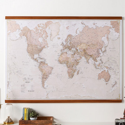 Medium Antique World Map - Single Picture Frame Print on Canvas