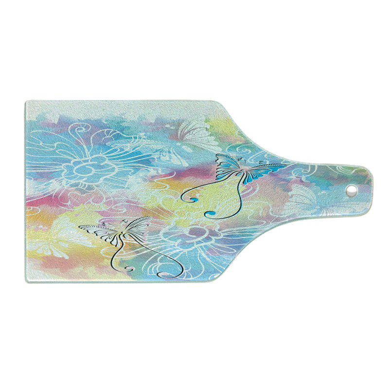 Multicolore planche à découper en verre trempé Ambesonne