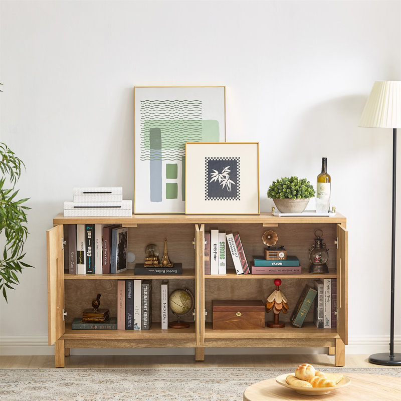 Buffet 60,7 "Mid Century, Natural Wood