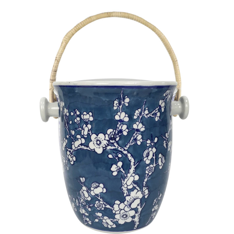 Navy Cherry Blossom Ice Bucket