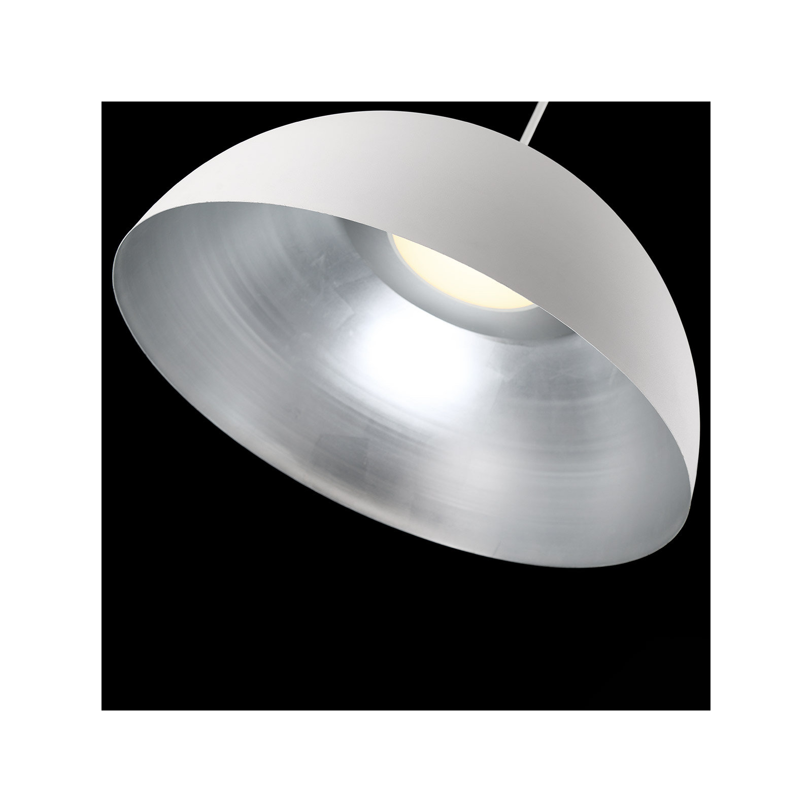 Yolo Single Light Metal Dimmable LED Pendant, Silver, 10.25" H x 19.63" W x 19.63" D
