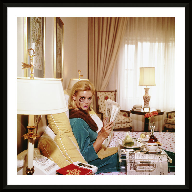 Monocled Miss by Slim Aarons, 17" H x 17" W x 1.75" D, Black