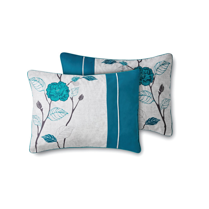 teal rose King, King Comforter + 6 Additional Pieces