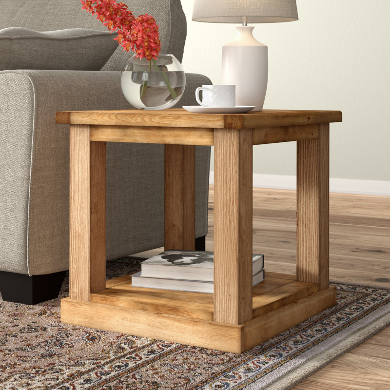 Side Table with Storage, Waxed