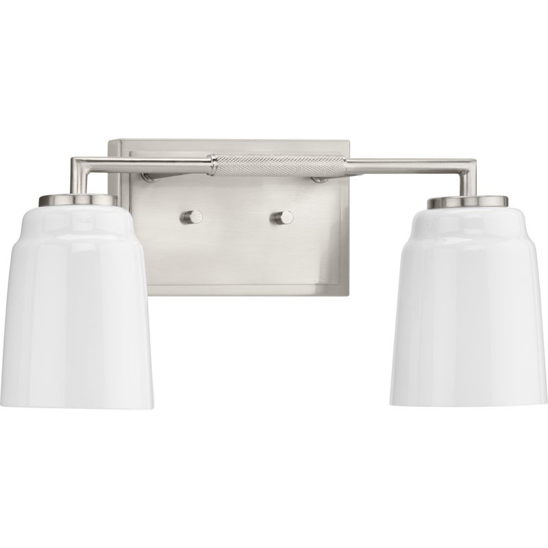 Éclairage pour meuble-lavabo industriel à deux lumières, Nickel brossé