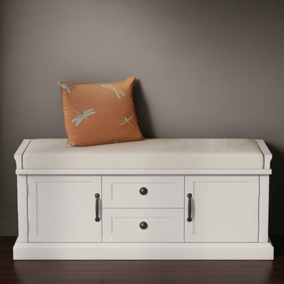Banc de rangement pour chaussures de 43 po avec coussin, rangement pour hall d'entrée avec rangement caché