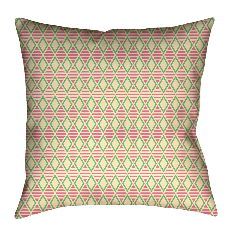 Coussin Katelyn Elizabeth, 36 po x 36 po, Rose / Vert