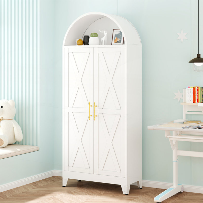 Garde-manger arqué de style campagnard avec construction durable, Blanc