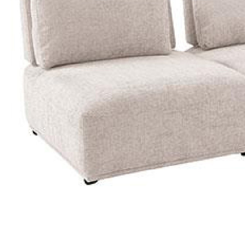Ensemble de canapé modulaire en L Stavan, boucle blanche, dossier réglable, Boucle brun clair