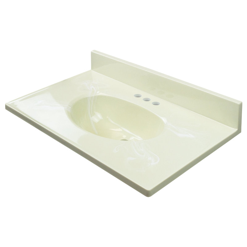 Dessus de salle de bain simple 49 po meuble-lavabo, Blanc os