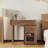 Ismar Walnut Storage Makeup Vanity Adjustable Desk With USB and Solid Wood Legs,Left and Right Installation