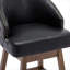 Chaise de bar pivotante en similicuir de hauteur comptoir pour îlot de cuisine, design classique en bois massif