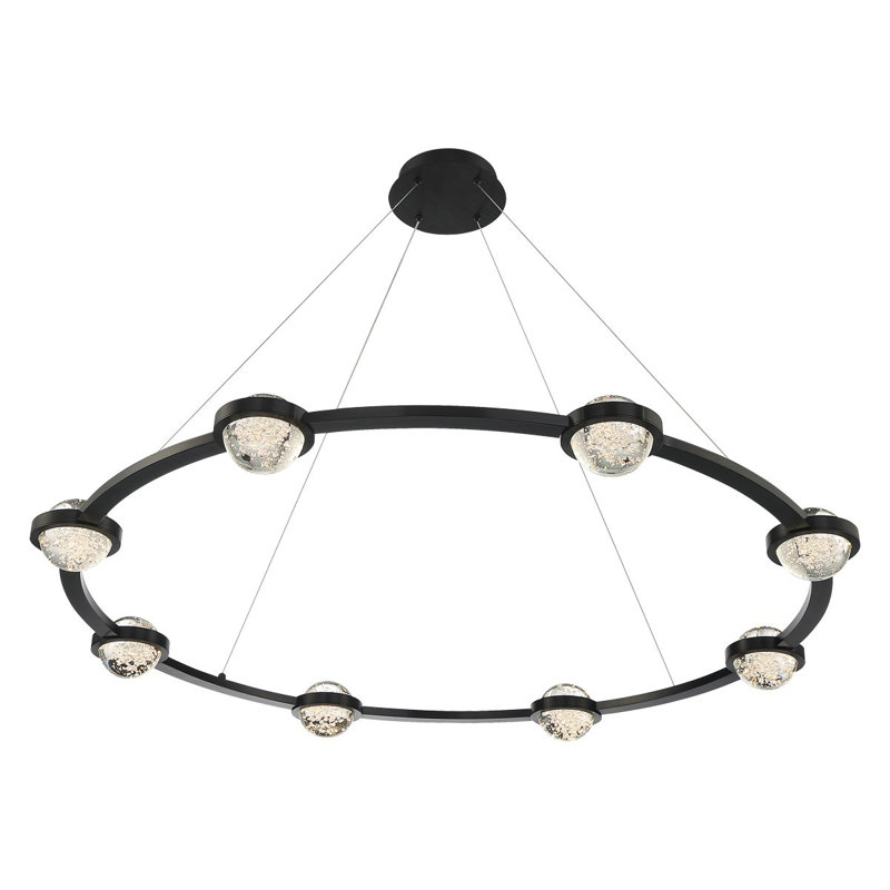 Lustre 8 lumières DEL Circolo, finition noire