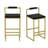 Modern Velvet Counter Height Bar Stools With Low Backrest Set Of 2 Upholstered Dining Stools For Kitchen Island-2086561222-2086561223