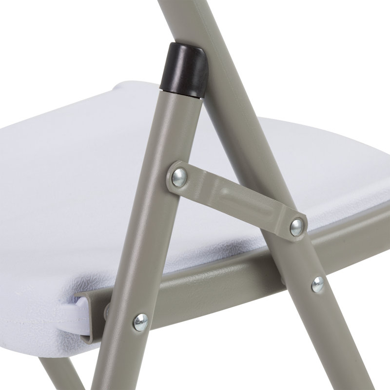 Blow-Molded Commercial Grade Plastic Folding Chairs, Blanc