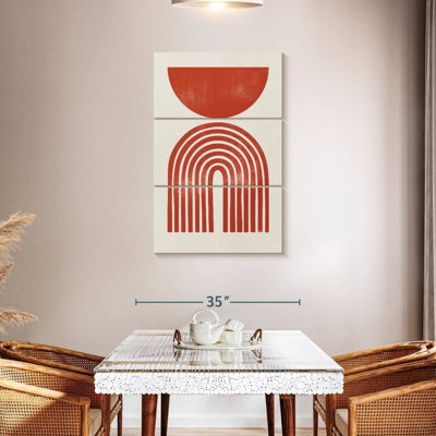 Forme Mid-Century perse rouge I