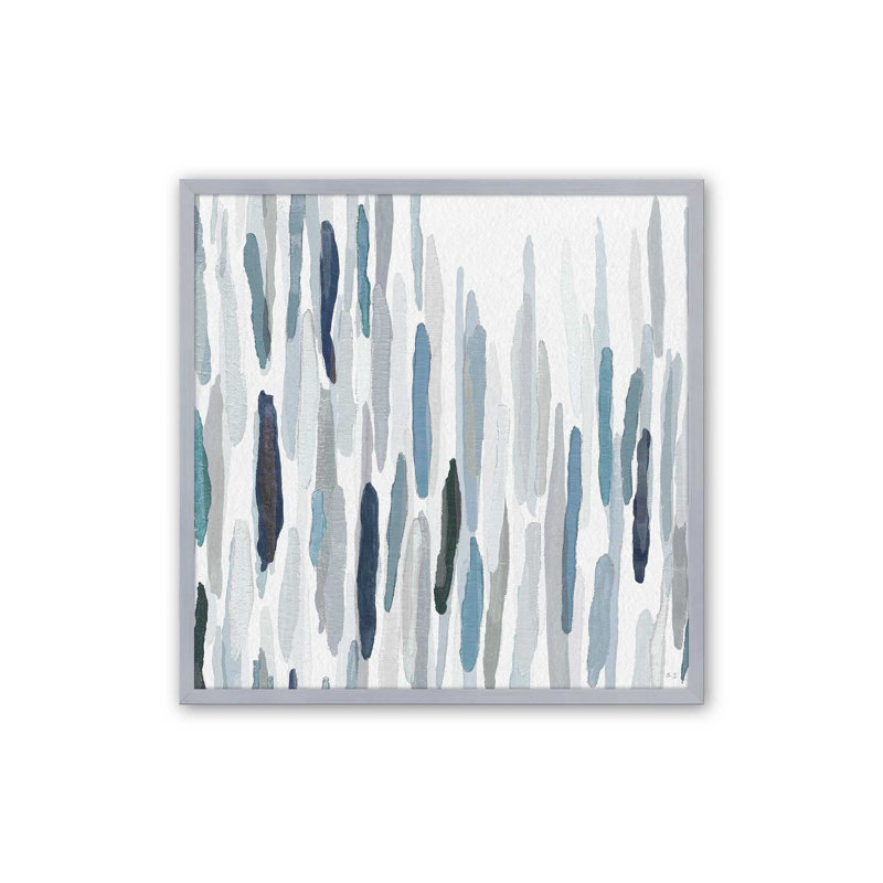 20 po x 20 po Rhythmic Blues v2, H 13,75 po x l 13,75 po x P 1,25 po, Papier avec cadre photo simple en chrome poli