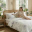 Ensemble de housse de couette à motif floral réversible 100% coton vert avec fermeture à glissière 3 pièces Housse de couette douce et respirante-123262369