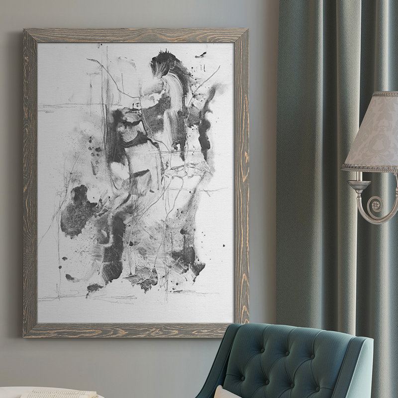 Stonington Graphite Abstract I, reproduction d'art sur toile, H 43,5 po x l 31,5 po x P 1 po, gris