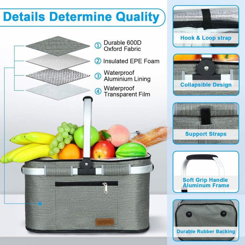 35L Large Picnic Basket 2 Layers35L