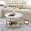 Table basse à plateau relevable 31,5 po avec compartiment caché et tablettes latérales pour le salon-1148034484-1148034490