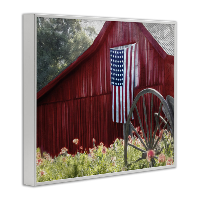 «Country Farm Meadow Americana», estampe numérique par Kim Allen, Estampe numérique encadrée blanc bord de mer