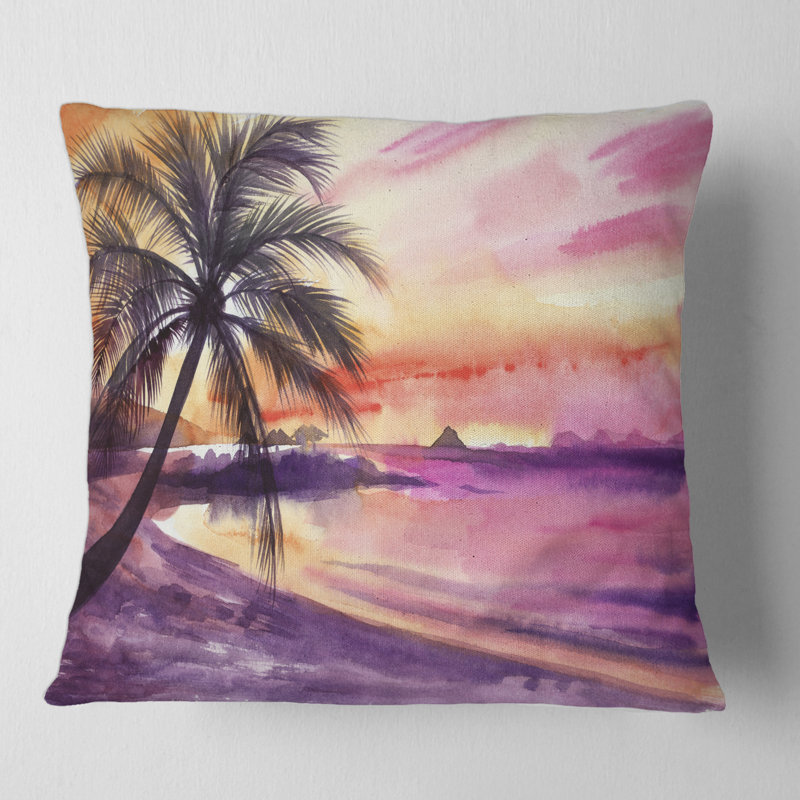 Housse et insert de coussin carré Palm Beach Sunset, 16" x 16"