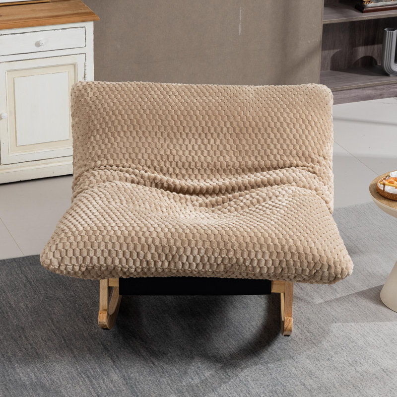 Fauteuil berçant adulte en velours côtelé, Kaki
