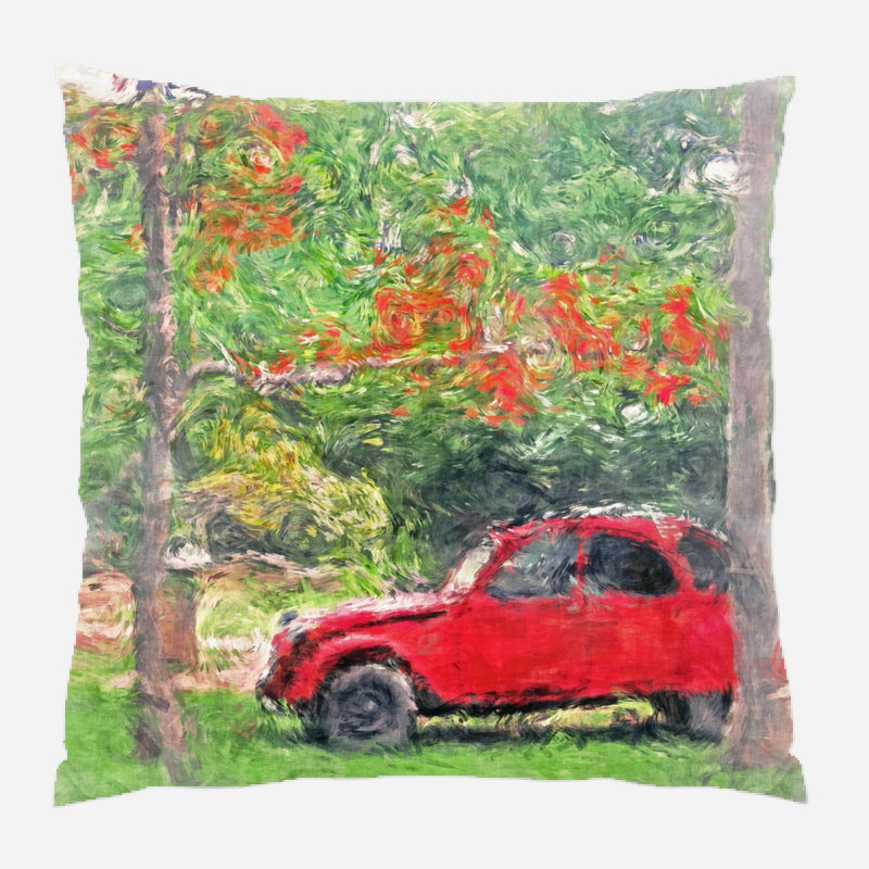 Housse et insert de coussin carré en acrylique Crosson, Microsuède, Intérieur