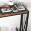 120x25x76cm Industrial Console Table with Shelf, Narrow Sofa Table-1797058217