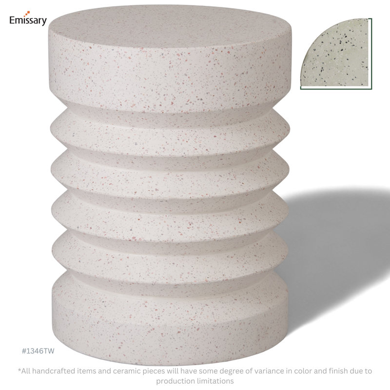 Rylund Ceramic Accent Stool, White