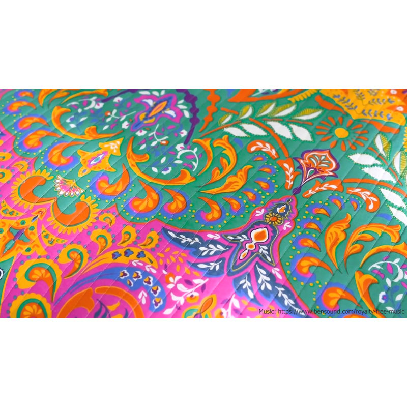 Turquoise and Navy Cotton Reversible Full Quilt Set
