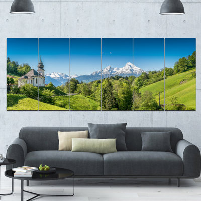 « green mountain view of bavarois alps », ensemble de 6 reproductions de photos sur toile