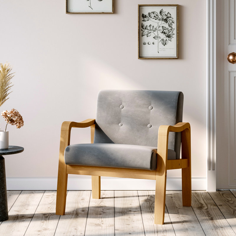 Craig Upholstered Armchair, Grey/Natural