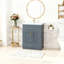 Armoire de rangement autoportante pour salle de bain avec lavabo et tiroir basculant-120317273