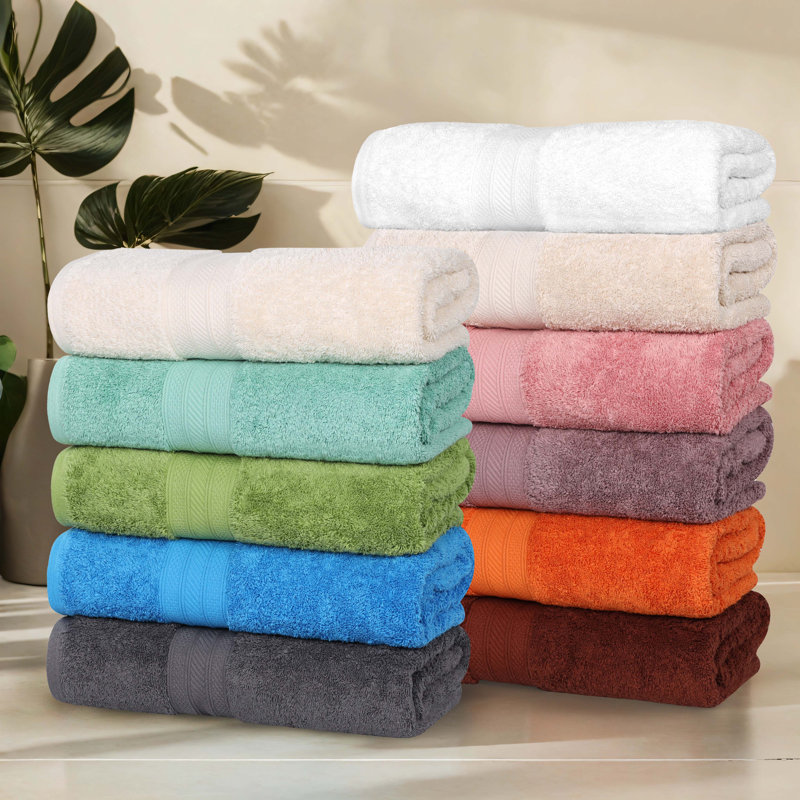 Glenlee Ultra Plush 4 Piece Cotton Bath Towel Set, White