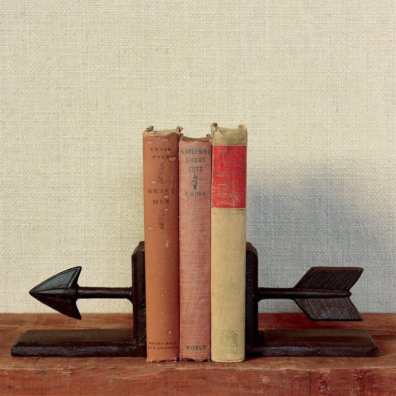 Traditional Metal Bookends Pair, Brun