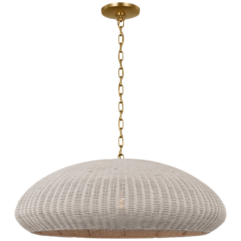 Kokomo Pendant by Chapman & Myers, Chalk, 12.75" H x 32" W x 32" D, Antique-Burnished Brass