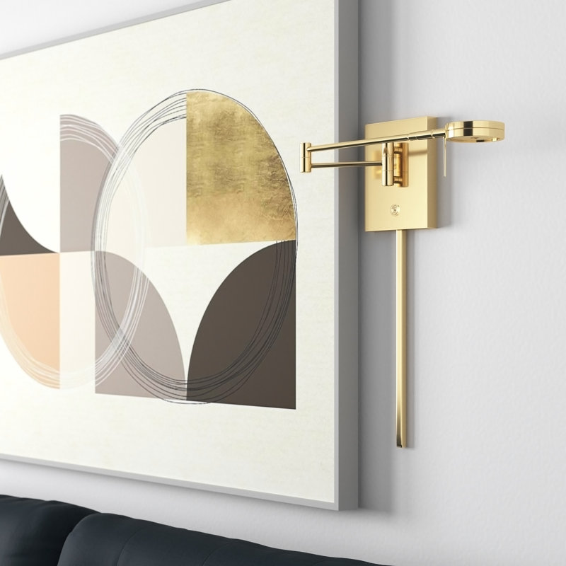 Mangino Swing Arm Sconce, Honey Gold
