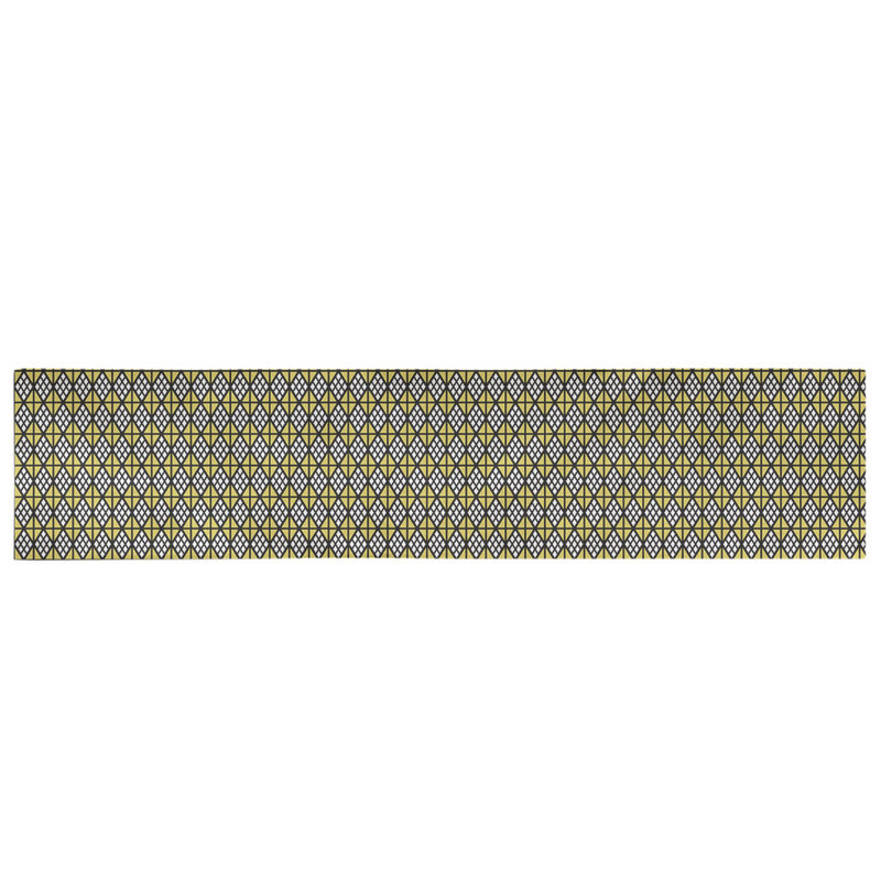 Chemin de table diamants Avicia, 91,5 po x 17,5 po, Noir / Jaune, Coton