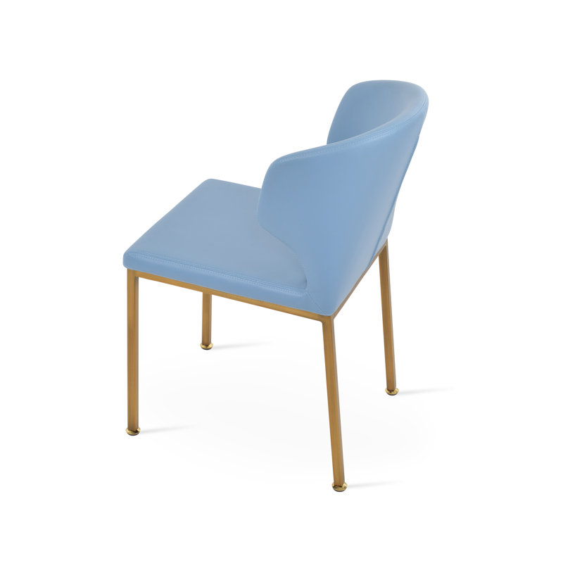 Chaise d'appoint Amed, Laiton, Bleu