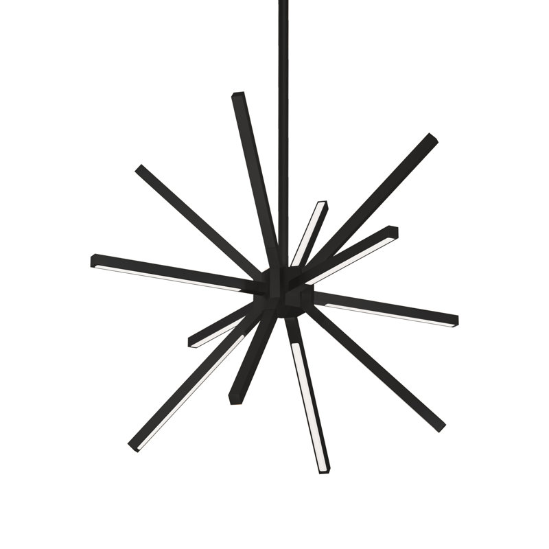 Sirius 13 - Light LED Chandelier, Black, 14.75" H x 20" W x 20" D