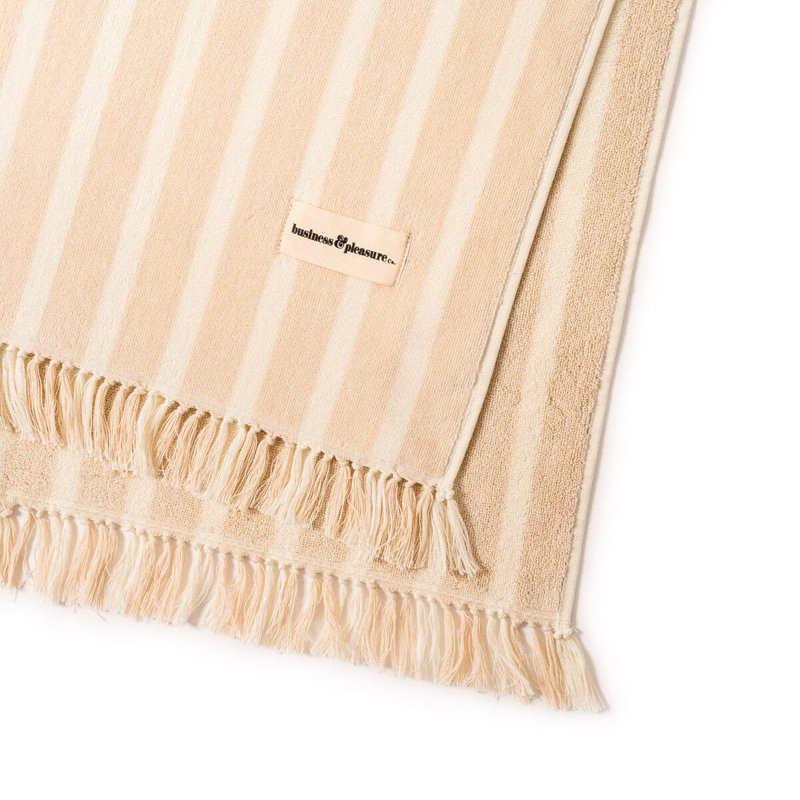 Beach Blanket, Tan/White