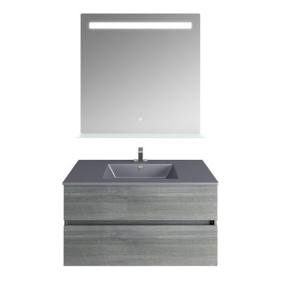 Ensemble de meuble-lavabo mural simple 31,1 "avec miroir