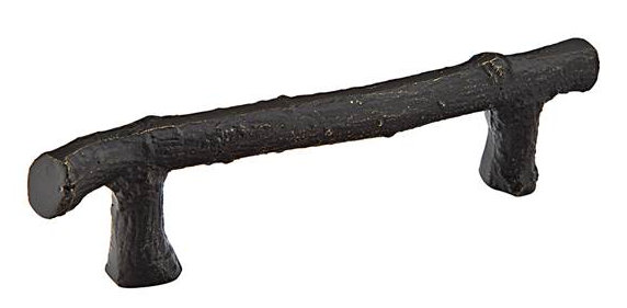 Twig 4" Center to Center Novelty Pull, 3.5", Flat Black Bronze