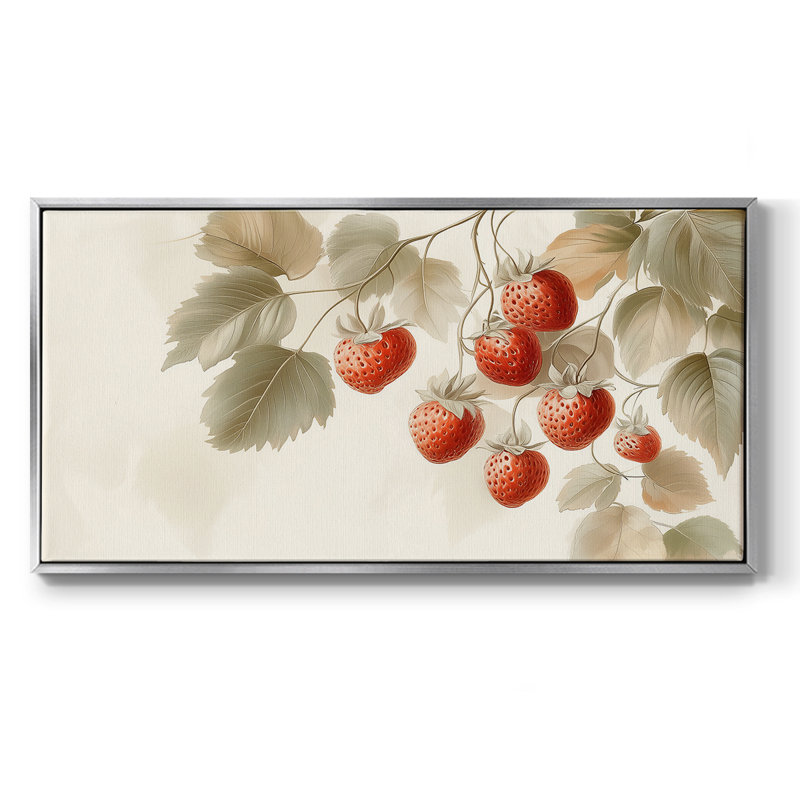 Botanical Series-CECX- Toile tendue avec châssis tendue, prête à être accrochée, H 25 po x l 49 po, Argent argent