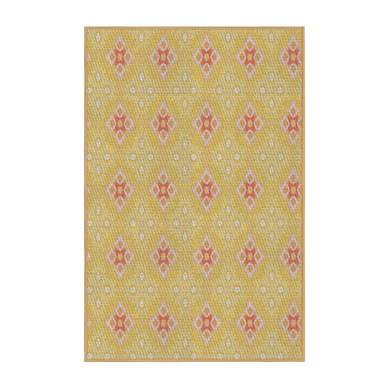 Tapis de zone jaune à motif, Rectangle 3 pi x 5 pi