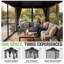 Gazebo d'extérieur rigide en métal de 3 m x 3 m avec structure en aluminium, rideaux d'intimité et moustiquaire-135397838