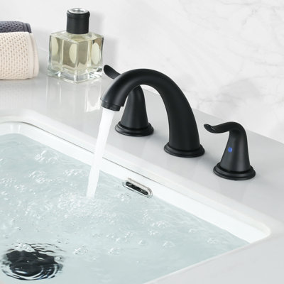 Robinet de salle de bain surdimensionné à 3 trous avec poignées doubles