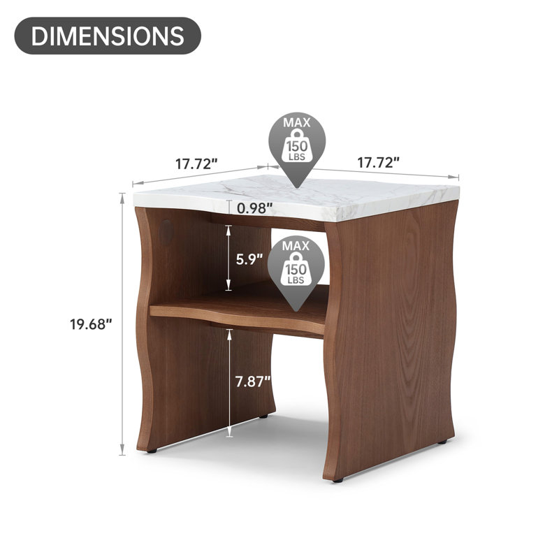 Tables de bout 2PS, Noyer brun